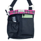 Dog walking bag inside view showing mobile phone pocket and poo bag pocket on a white background. Handmade in the Uk by Barkley and Fetch