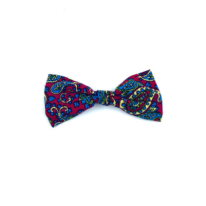 Cherry Paisley Corduroy Dog Bowtie