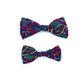 two bow ties in a cherry paisley print pattern on a white background handmade in the UK by Barkley And Fetch