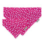 hot_pink_floral_dog_bandanas_both_sizes on a white background handmade by Barkley And Fetch