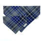 Two blue and gray plaid dog bandanas on a white background
