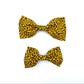 Ochre Leopard Print Dog Bow