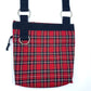 red tartan dog walking bag Handmade in the Uk by Barkley and Fetch